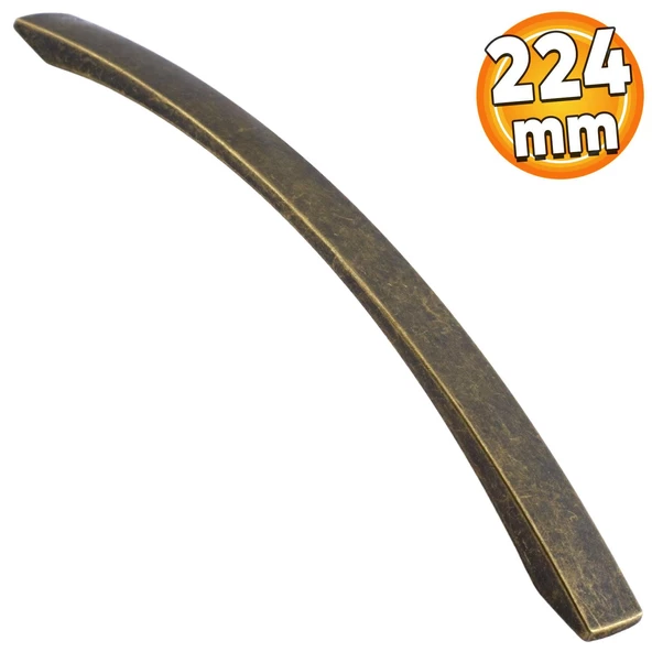 Berilay (224 mm - 22.4 cm) Eskitme Antik Sarı Metal Mobilya Mutfak Dolabı Dolap Kulpu Kulbu Kulpları ürün görseli 1
