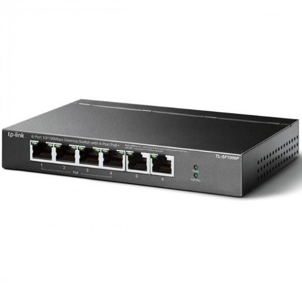 TP-Link TL-SF1006P 6 Port 4xPoE+ (67W) 10/100Mbps Masaüstü Switch ürün görseli 1