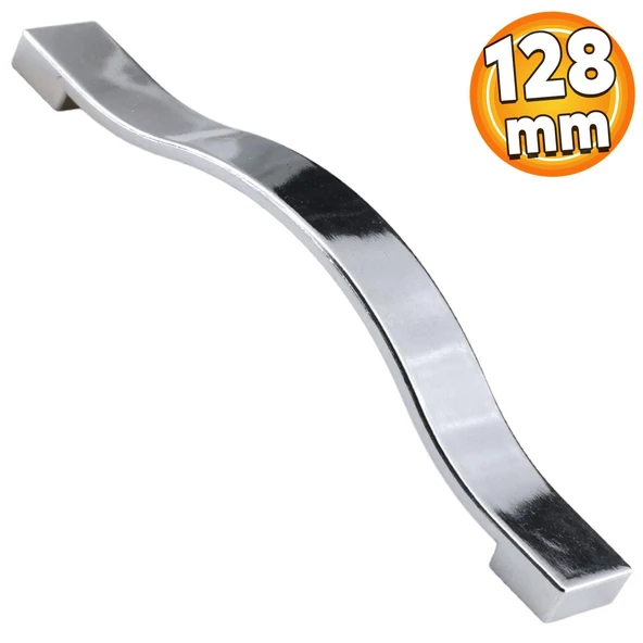 Akasya Düz Mobilya Mutfak Dolabı Çekmece Dolap Kulpu Kulbu Krom (128 MM-12.8 CM) Metal Kulpları ürün görseli 1