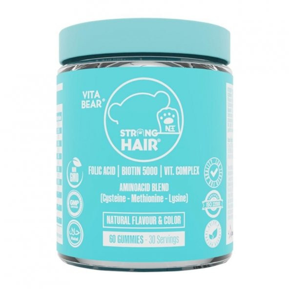 Vita Bear Strong Hair Gummy Vitamin 60 Adet ürün görseli 1