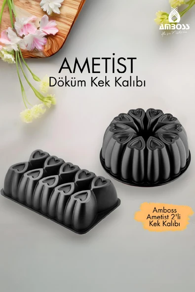 Ametist 2 Parça Döküm Kek Kalıbı ( Siyah ) ürün görseli 1