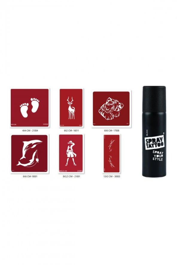 Geyik Sırt Spray Tattoo Geçici Sprey Dövme Seti ürün görseli 1