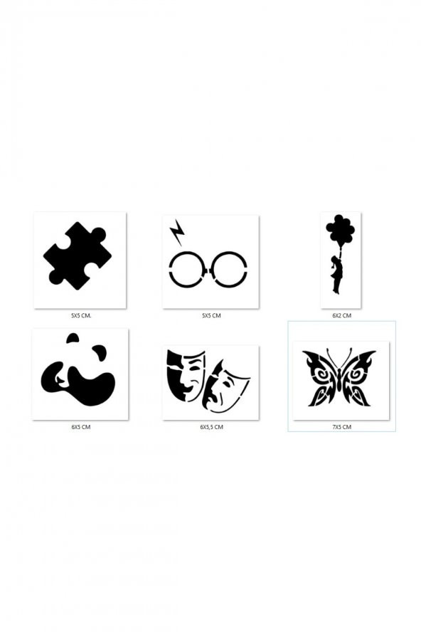 Puzzle Panda Geçici Dövme Şablonu Seti Sadece Desen ürün görseli 1