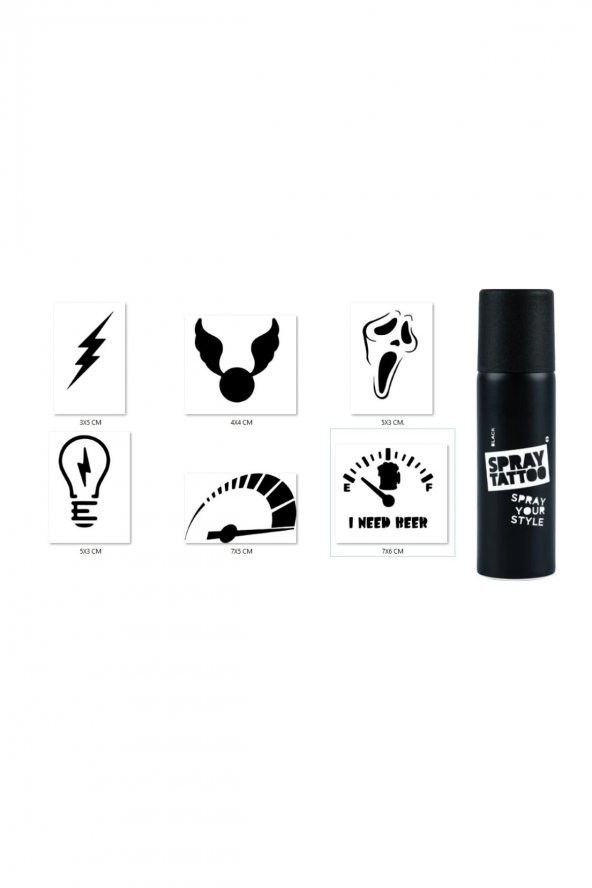 Hızlı Modeller Spray Tattoo Geçici Siyah Sprey Dövme Seti ürün görseli 1