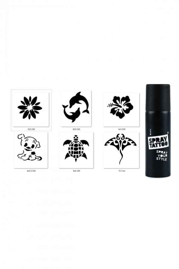 Sevimli Modeller Spray Tattoo Geçici Dövme Yapma Seti Siyah Sprey Dövme ürün görseli 1