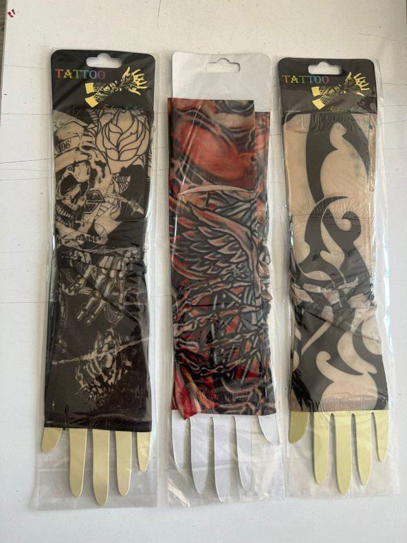 3 Çift 6 Adet Giyilebilir Dövme Sleeves Tattoo Çorabı SLEEVES ürün görseli 1