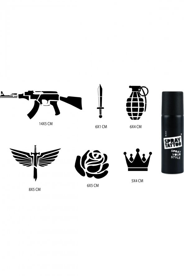 Kanat Spray Tattoo Geçici Sprey Dövme Seti ürün görseli 1