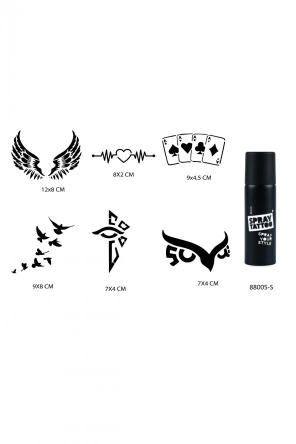 Tribal Kanat Şansı Spray Tattoo Geçici Sprey Dövme Seti ürün görseli 1