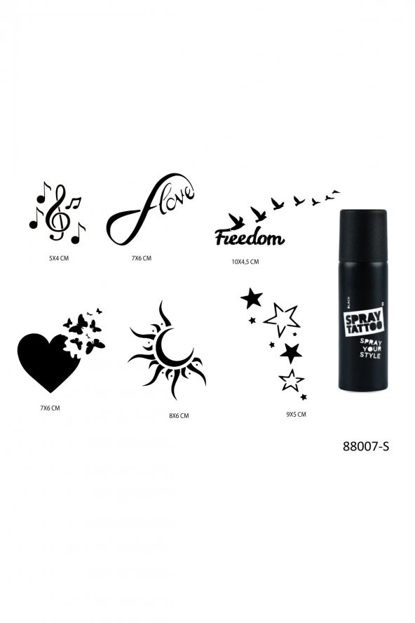 Sonsuz Kalpler Spray Tattoo Geçici Sprey Dövme Seti ürün görseli 1
