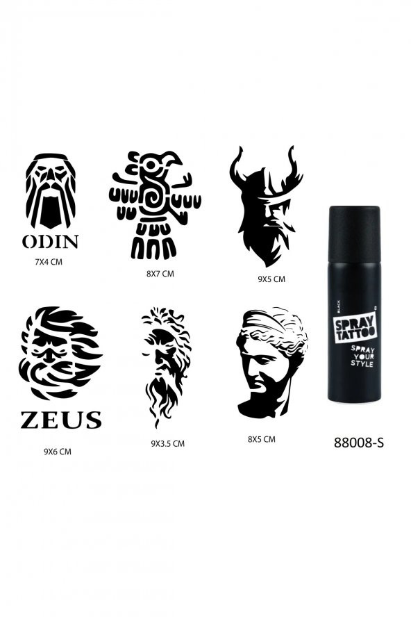 Mitolojik İnançlar Spray Tattoo Geçici Sprey Dövme Seti ürün görseli 1