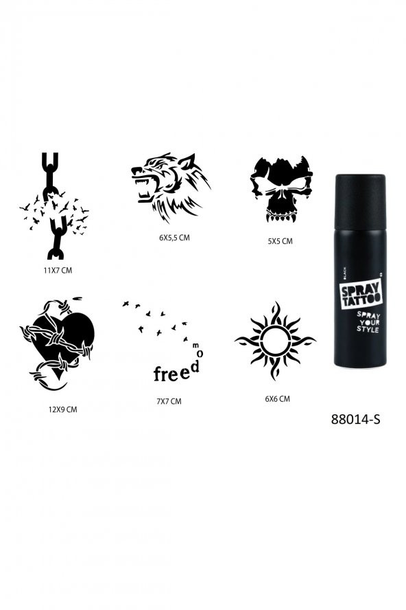 Özgür Ruh Spray Tattoo Geçici Sprey Dövme Seti ürün görseli 1