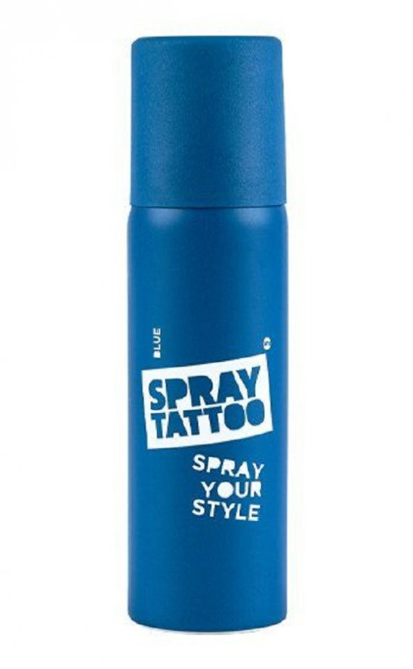 Spray Tattoo Mavi Geçici Sprey Dövme Şablon hediyeli ürün görseli 1