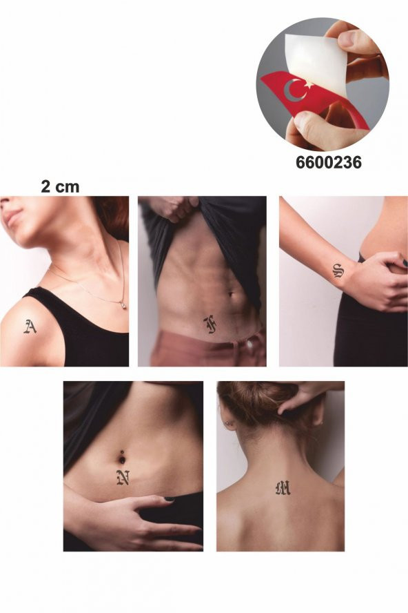 Kare Gotik Harfler Hint Kınası ile Geçici Dövme Yapma Seti ürün görseli 1