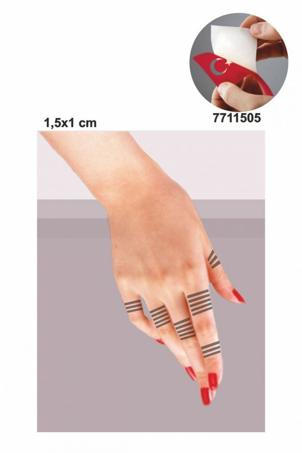 Parmak Çizgi Desenleri Hint Kınası ile Geçici Dövme Yapma Seti ürün görseli 1