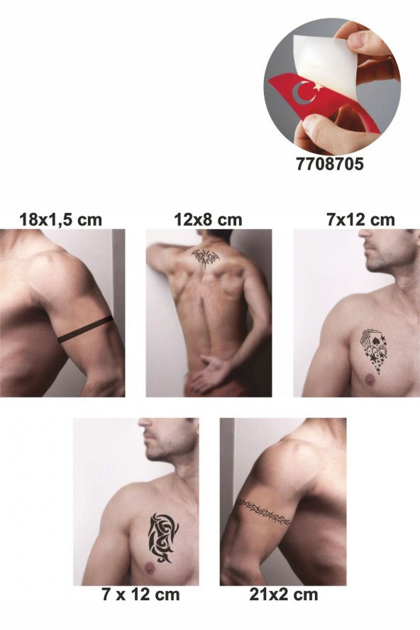 Tribal Zincir Desenleri Hint Kınası ile Geçici Dövme Yapma Seti ürün görseli 1