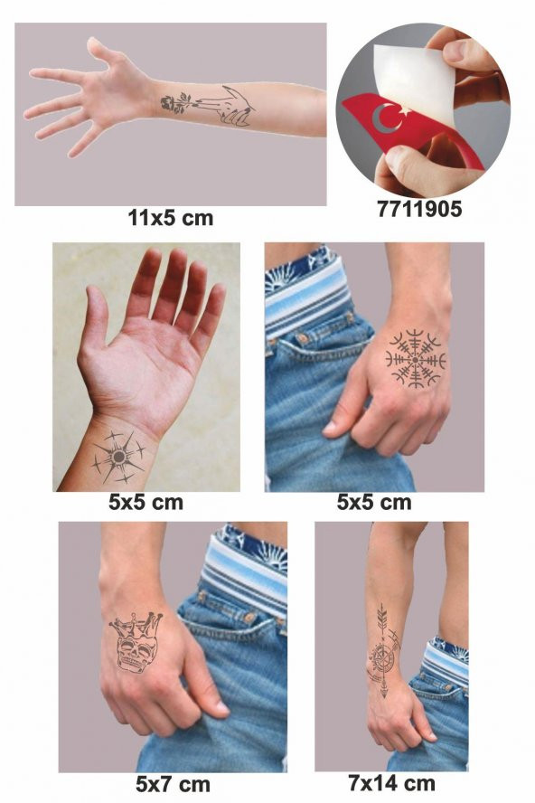 Pusula Gül Desenleri Hint Kınası ile Geçici Dövme Yapma Seti ürün görseli 1