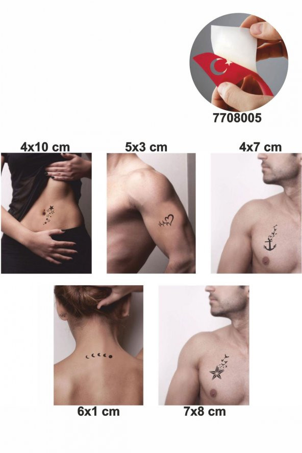 Kalp ve Yıldız Desenleri Hint Kınası ile Geçici Dövme Yapma Seti ürün görseli 1