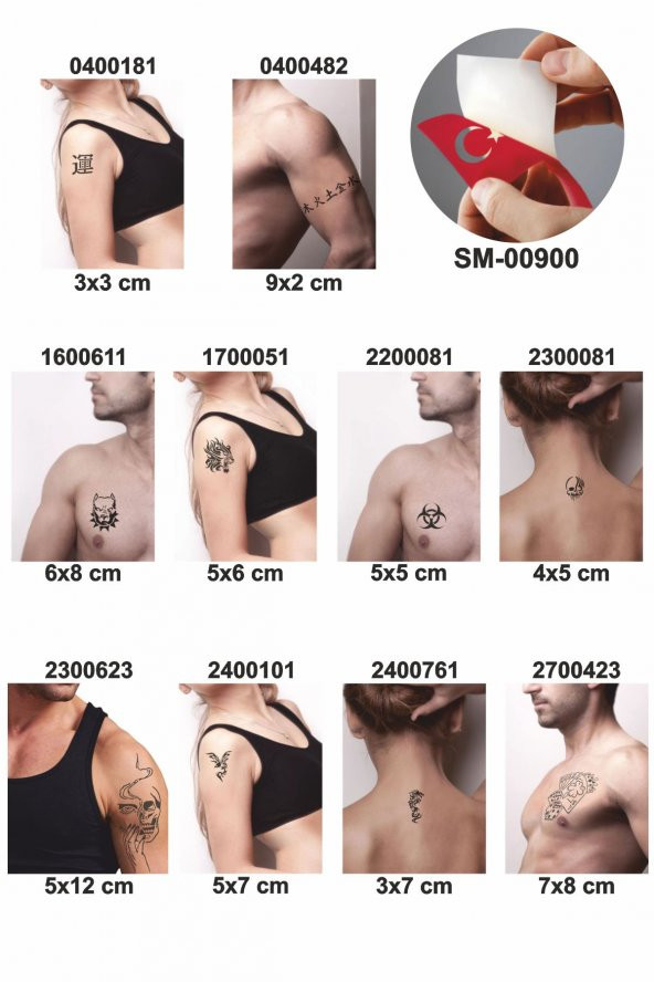 Favori Tasarımlar Geçici Dövme şablonları 10 Adet Kampanya Ürünü ürün görseli 1