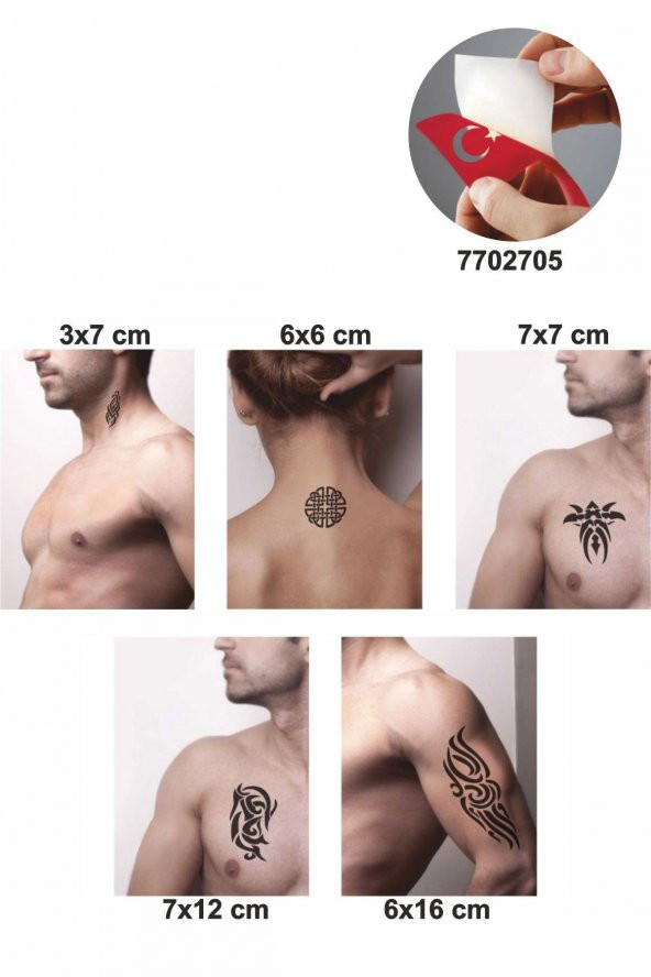 Triballer 5 Adet  Geçici Dövme Kına Şablonu ürün görseli 1