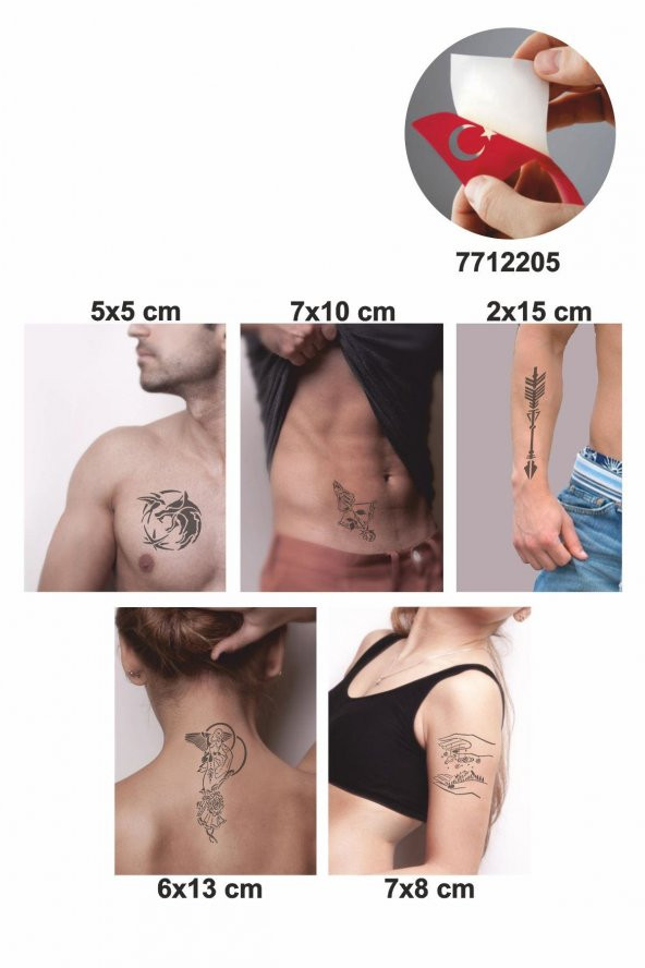 Doğruluk Sembolleri 5 Adet Geçici Dövme Kına Şablonu ürün görseli 1