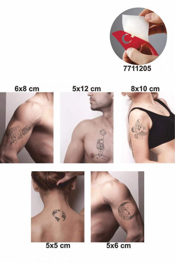 Gökyüzü Modelleri Dövme Şablonu Kına Deseni ürün görseli 1