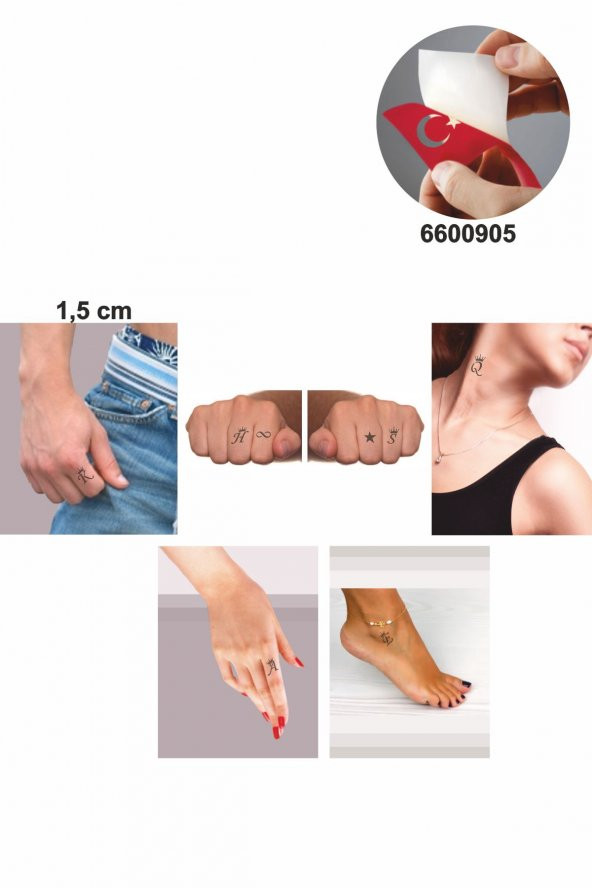 Mini Taçlı Harf  Dövme Şablonu - Resim 2