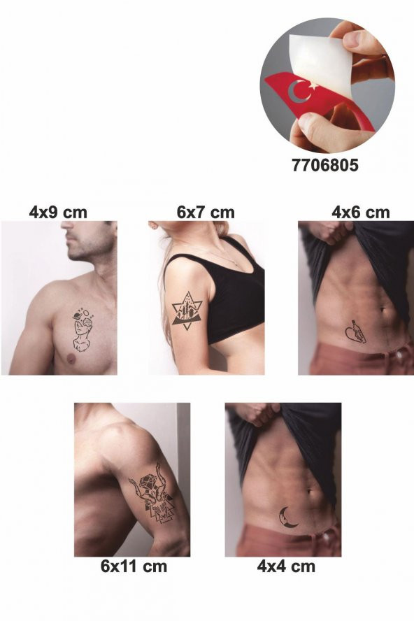 Düşüncenin Gücü 5 Adet  Geçici Dövme Kına Şablonu ürün görseli 1
