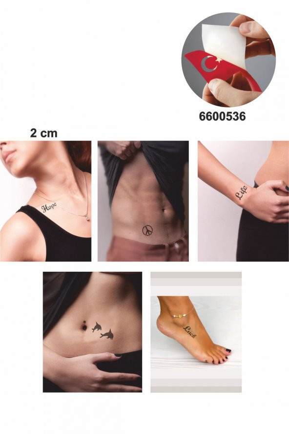 Minik Desenler 36 Adet Minimal  Geçici Dövme Şablonu ürün görseli 1