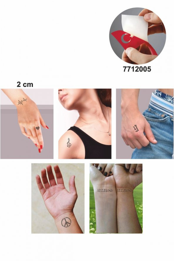 Mini Rakam Ve Desen  Geçici Dövme Kına Şablonu ürün görseli 1