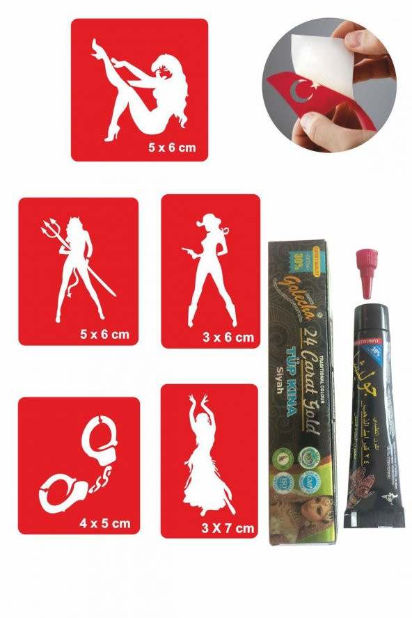 Dans Desenleri Hint Kınası ile Geçici Dövme Yapma Seti ürün görseli 1