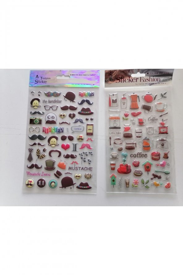 Çocuk Oyun Sticker Çıkarma Seti Bıyık Ve Kahve ürün görseli 1