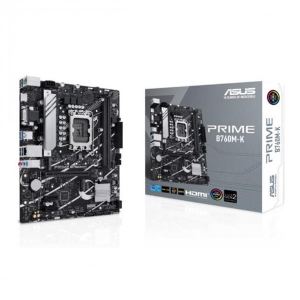 Asus Prime B760M-K Intel B760 8000 MHz (OC) DDR5 Soket 1700 mATX Anakart ürün görseli 1