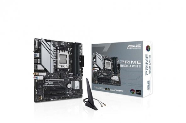 Asus Prime B650M-A WIFI II AMD B650 AM5 DDR5 Soket 6400 DP HDMI VGA 2X Anakart ürün görseli 1