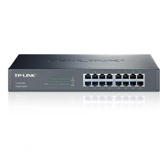 TP-Link TL-SG1016D 16 Port 10/100/1000Mbps Rackmount Switch ürün görseli 1