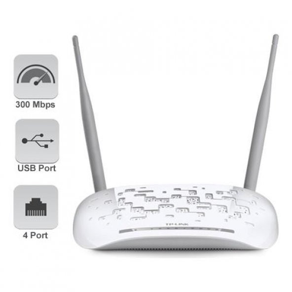 TP-Link TD-W9970 300Mbps 4Port Fiber VDSL2 Modem Router ürün görseli 1