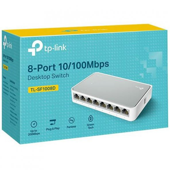 TP-Link TL-SF1008D 8 Port 10/100Mbps Tak ve Kullan Switch ürün görseli 1