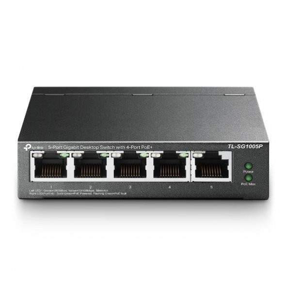 TP-Link TL-SG1005P 5-Port Gigabit 4-Port PoE+ 65W Masaüstü Switch ürün görseli 1