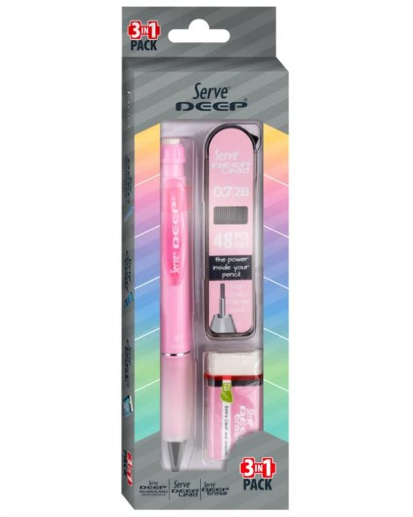 Serve Deep 3 lü Okul Seti Pembe ürün görseli 1
