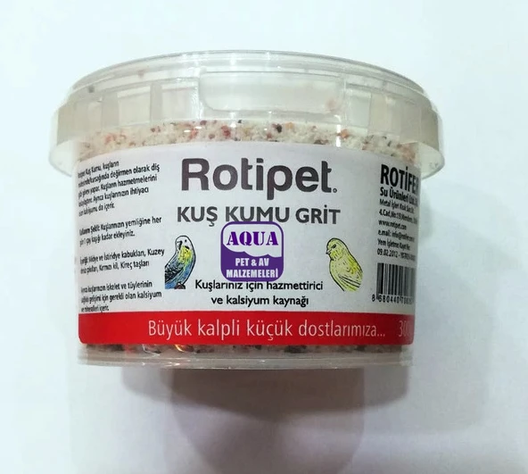Rotipet Grit Kuş Kumu 300 Gram - Muhabbet Kuşu Kanarya Sultan Papağanı Için Kum 1 Adet 300 gr ürün görseli 1