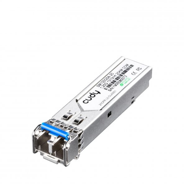 Cudy SM100GSA-20 1,25Gb/sn,1310nm FP, SM, 20km,12,5dB Endüstriyel SFP Modül Metal Switch ürün görseli 1