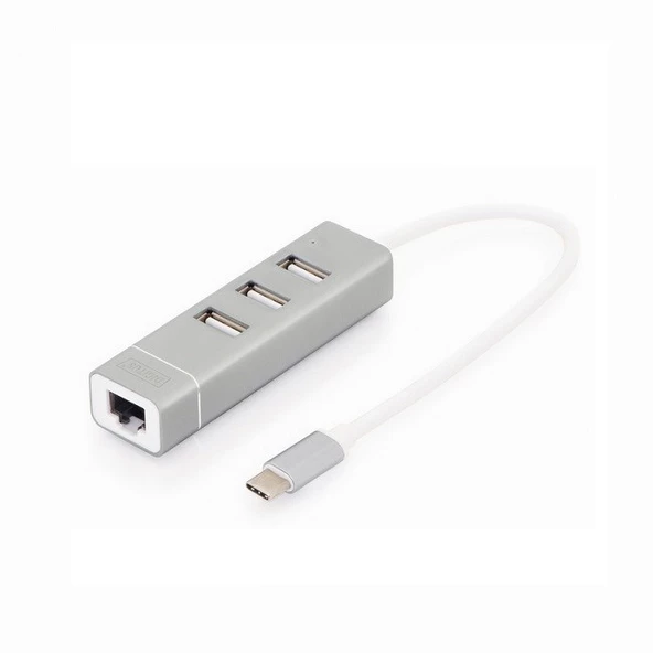 Digitus Type-C- 3xUSB 2.0 - Rj45 (10/100Mbps) ürün görseli 1