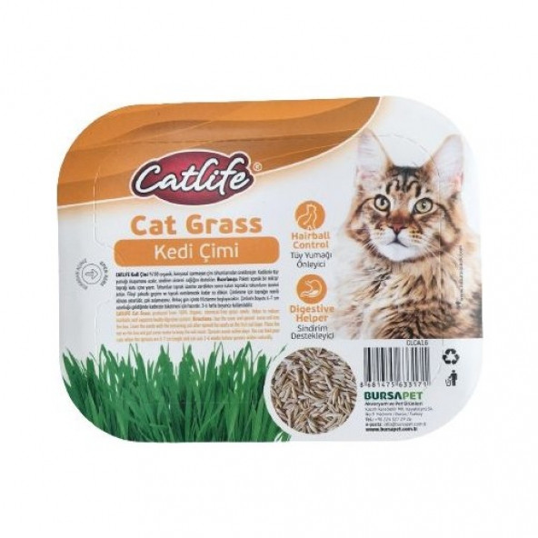 Catlife Kedi Çimi Tüy Yumağı Önleyici Sindirim Destekleyici Fileli Kedi Otu Tohumu Paket ürün görseli 1
