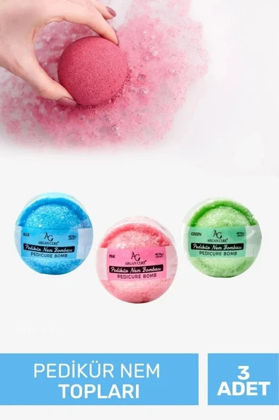 Argan Cure 3 Adet 37g Köpüren Banyo Küvet Bombası / Nem Bombası / Manikür Pedikür Bombası ürün görseli 1