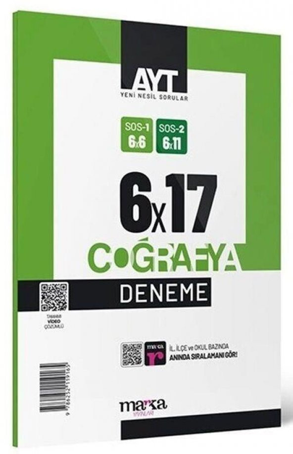 AYT Coğrafya 6x17 Deneme Marka Yayınları ürün görseli 1