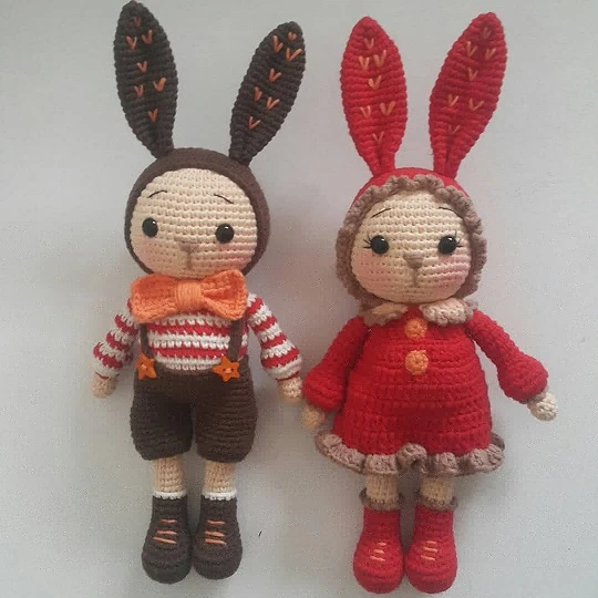 Bay Miti ve Bayan Mini Amigurumi Organik Oyuncak ürün görseli 1