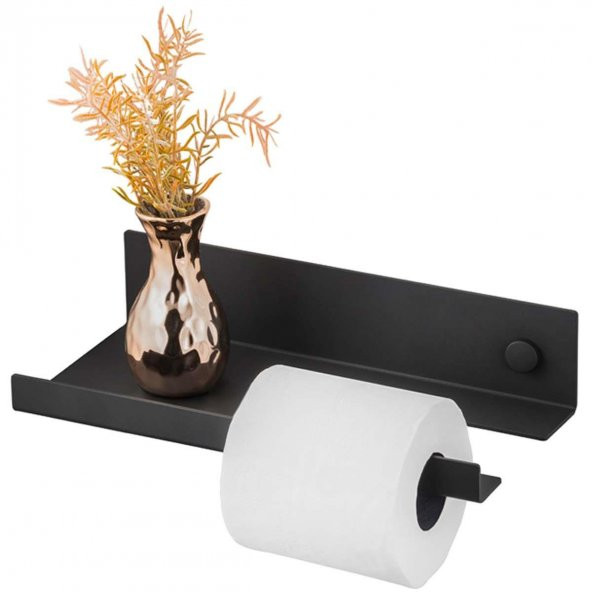 Dekoratif Siyah Metal Banyo Wc Kağıt Rulo Peçetelik Tuvalet Banyo Peçete Askısı ürün görseli 1