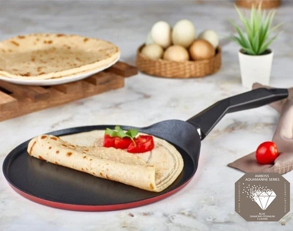 DİAMOND KREP TAVASI BORDO BLUE 30 CM ürün görseli 1