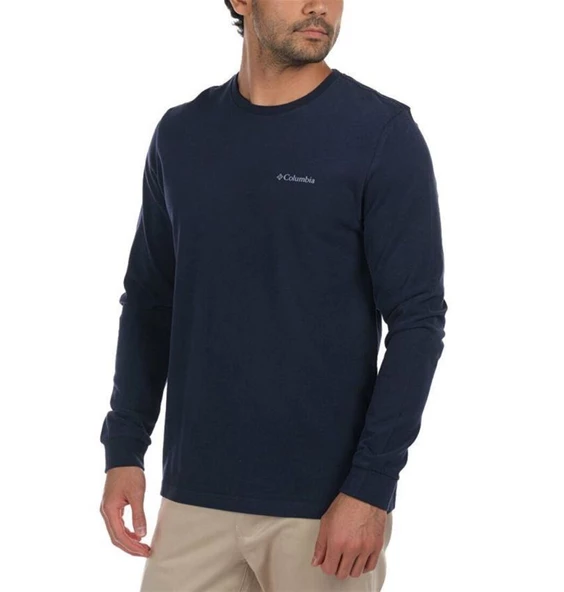 Columbia Csc M Basic Sm Logo Ls Tee Lacivert Erkek Tişört CS0354-472 ürün görseli 1