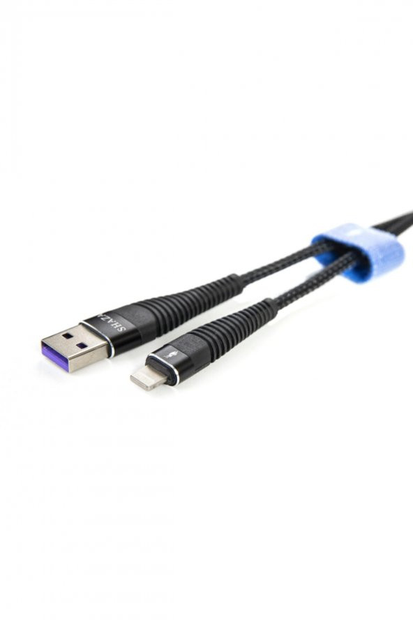 Shaza Apple Iphone Lightning 5a 100w Örgülü Hızlı Şarj Ve Data Kablosu 1 Metre ürün görseli 1