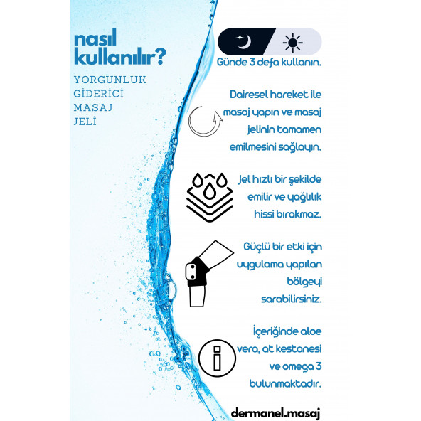 Dermanel Yorgunluk Giderici Masaj Jeli - Resim 4